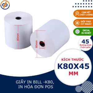 Giấy in hóa đơn K80 - giấy in bill, in hóa đơn siêu thị