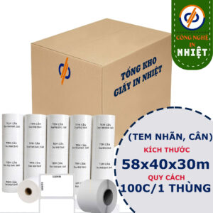 Giấy in nhiệt 58x40mm( decal nhiệt) - Tem nhãn phụ, tem trà sữa