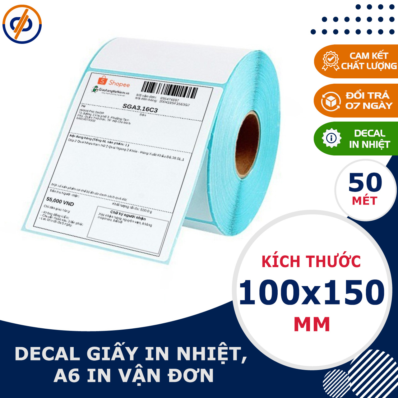 Giấy In Nhiệt 100x150mm(A6) - Giấy in đơn hàng, Mã vận đơn TMĐ - Ảnh 2
