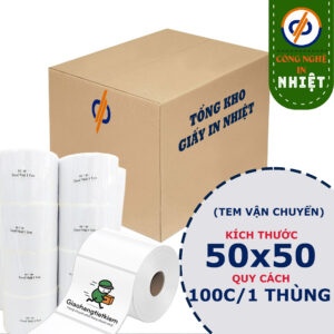 Giấy in nhiệt 50x50 (tem nhiệt, decal cuộn) - Tem nhãn vận đơn