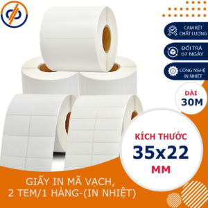 Giấy in mã vạch 2 tem 35x22mm