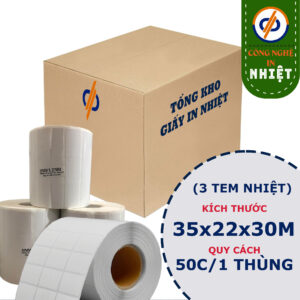Giấy in tem nhãn 35x22 - 3 tem (Decal nhiệt)
