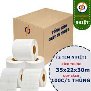Giấy in mã vạch 2 tem 35x22mm