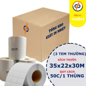 Giấy in tem nhãn 35x22 - 3 tem (Decal thường)